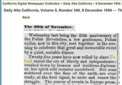 1854 Polish exiles in SF