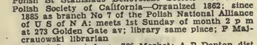 1883 Polish Society of California